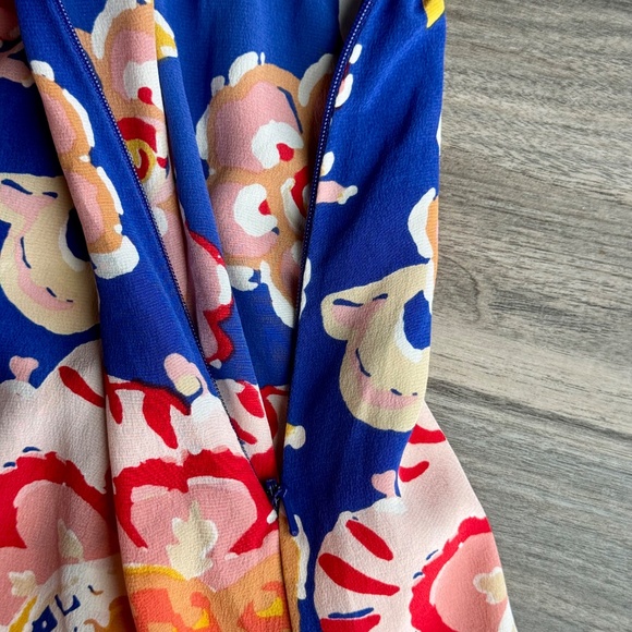 Tory Burch Aloisa A-Line Floral Cinch Waist Flutter Sleeve Silk Mini Dress 12 - Picture 10 of 16